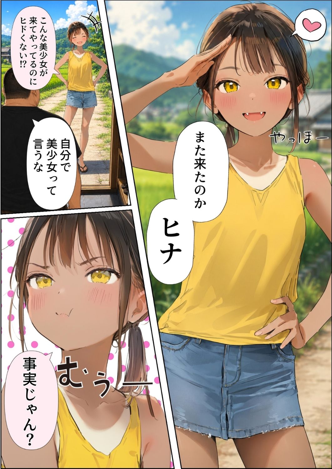 【ヒナと種付け夏休み】田舎に移住したら近所の褐色村娘と汗だくで・・・-サンプル画像1
