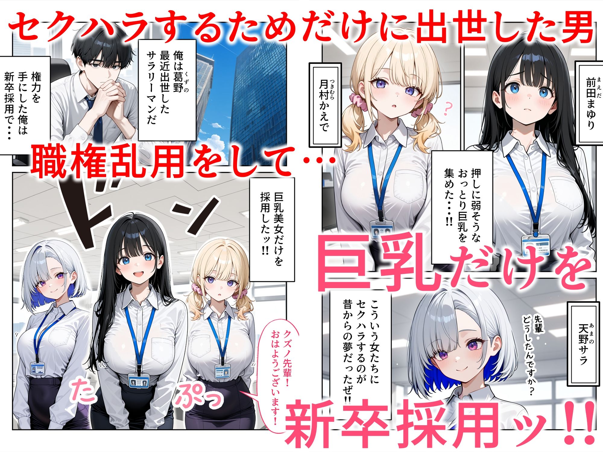 昼休みに抜いてくれる新卒OLちゃん！巨乳だけ採用してセクハラ祭り！-サンプル画像1